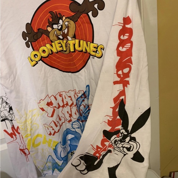 Warner Bros. Looney Tunes mens Sz L White Graphic‎ Tee - Picture 4 of 12